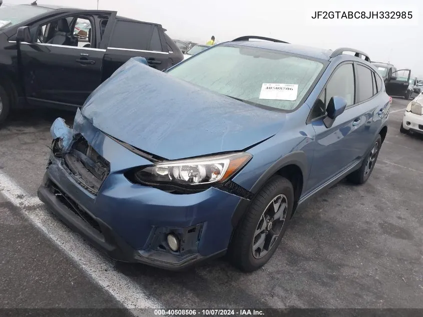 2018 Subaru Crosstrek 2.0I Premium VIN: JF2GTABC8JH332985 Lot: 40508506