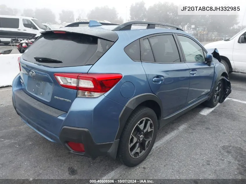 2018 Subaru Crosstrek 2.0I Premium VIN: JF2GTABC8JH332985 Lot: 40508506