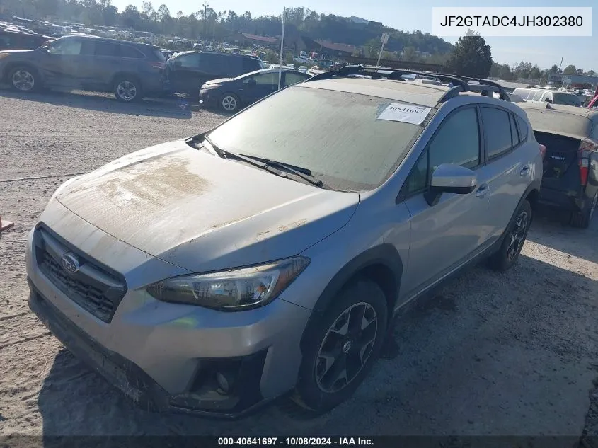 2018 Subaru Crosstrek 2.0I Premium VIN: JF2GTADC4JH302380 Lot: 40541697