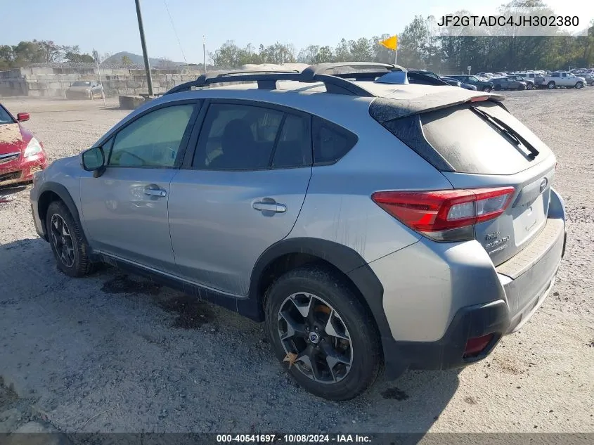 2018 Subaru Crosstrek 2.0I Premium VIN: JF2GTADC4JH302380 Lot: 40541697