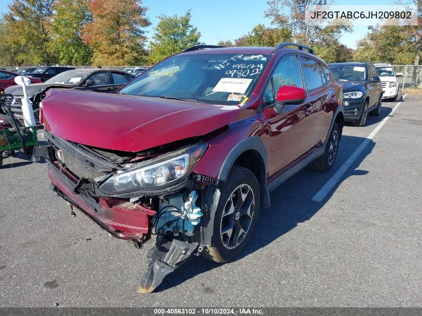 2018 Subaru Crosstrek 2.0I Premium VIN: JF2GTABC6JH209802 Lot: 40563102