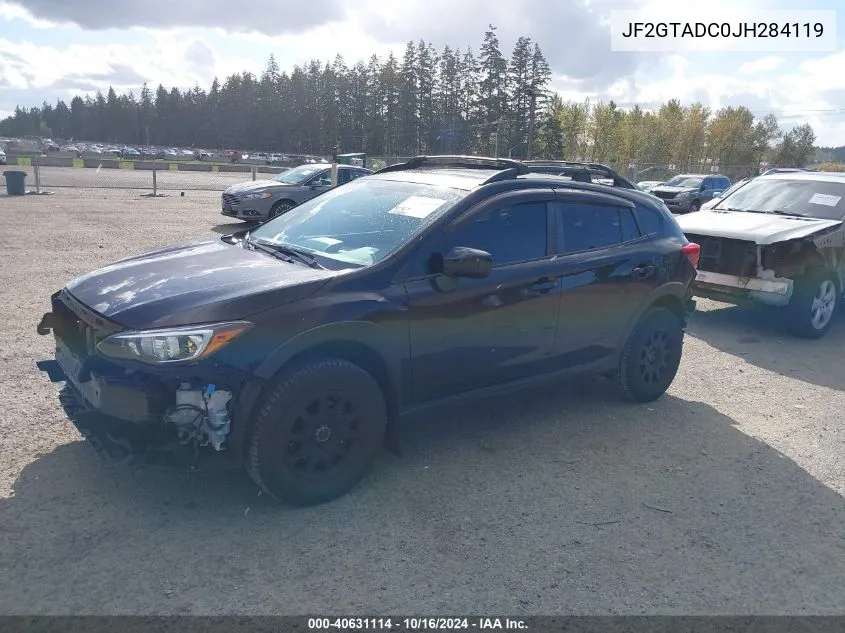 2018 Subaru Crosstrek 2.0I Premium VIN: JF2GTADC0JH284119 Lot: 40631114