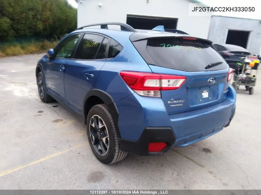 2019 Subaru Crosstrek VIN: JF2GTACC2KH333050 Lot: 12112397