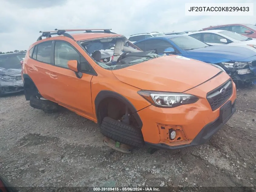 2019 Subaru Crosstrek 2.0I Premium VIN: JF2GTACC0K8299433 Lot: 39189415