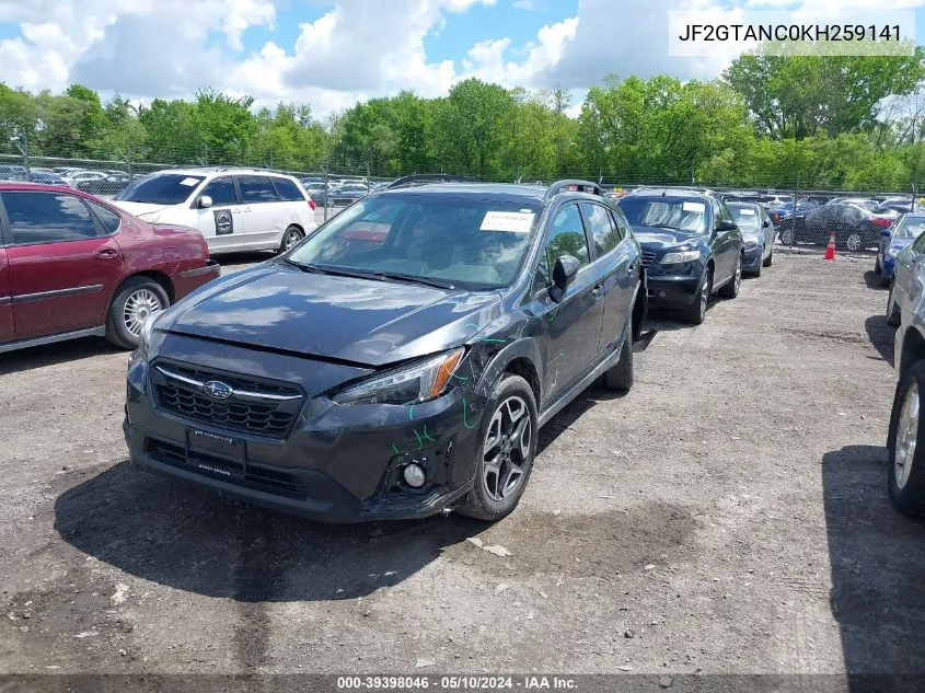 2019 Subaru Crosstrek 2.0I Limited VIN: JF2GTANC0KH259141 Lot: 39398046