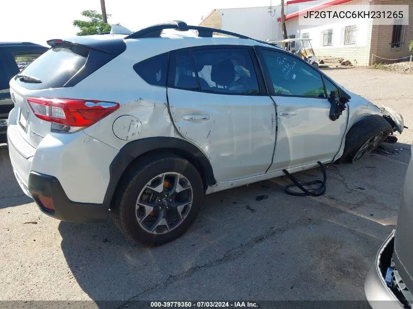 2019 Subaru Crosstrek 2.0I Premium VIN: JF2GTACC6KH231265 Lot: 39779350