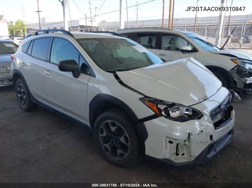 2019 Subaru Crosstrek 2.0I VIN: JF2GTAAC0K9310847 Lot: 39831788