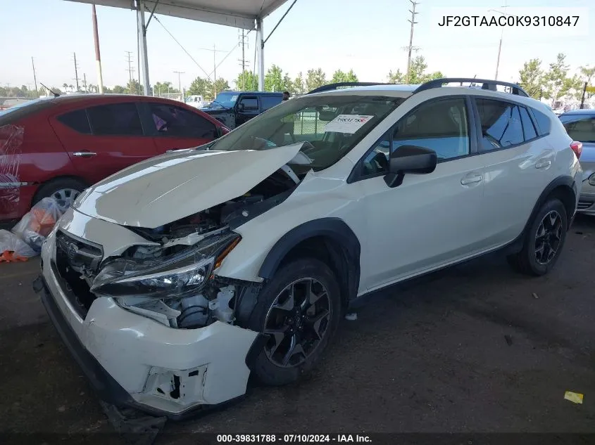 2019 Subaru Crosstrek 2.0I VIN: JF2GTAAC0K9310847 Lot: 39831788