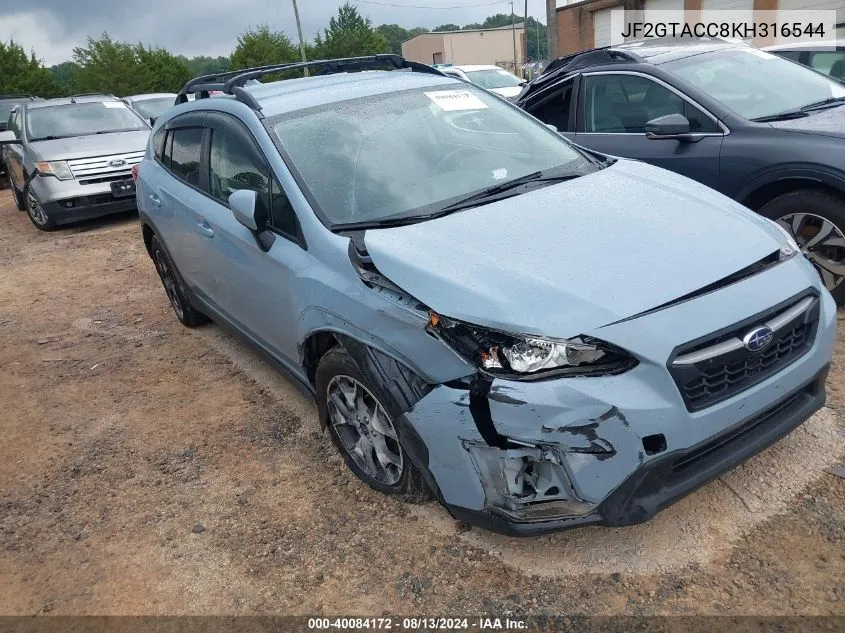 2019 Subaru Crosstrek 2.0I Premium VIN: JF2GTACC8KH316544 Lot: 40084172