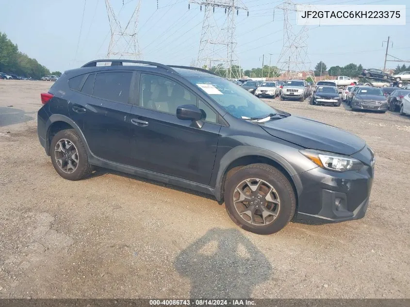 2019 Subaru Crosstrek 2.0I Premium VIN: JF2GTACC6KH223375 Lot: 40086743