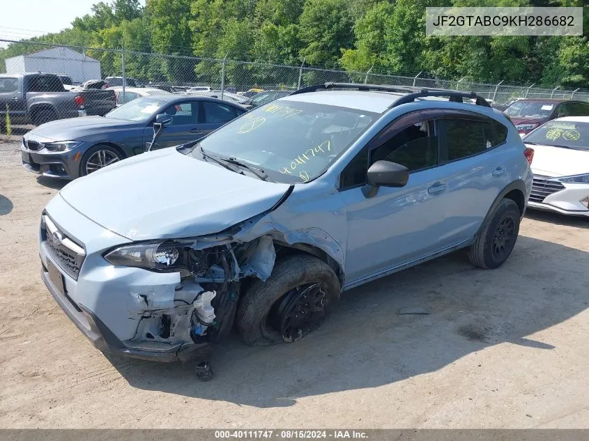 2019 Subaru Crosstrek 2.0I VIN: JF2GTABC9KH286682 Lot: 40111747