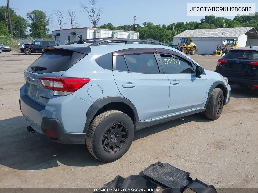 2019 Subaru Crosstrek 2.0I VIN: JF2GTABC9KH286682 Lot: 40111747