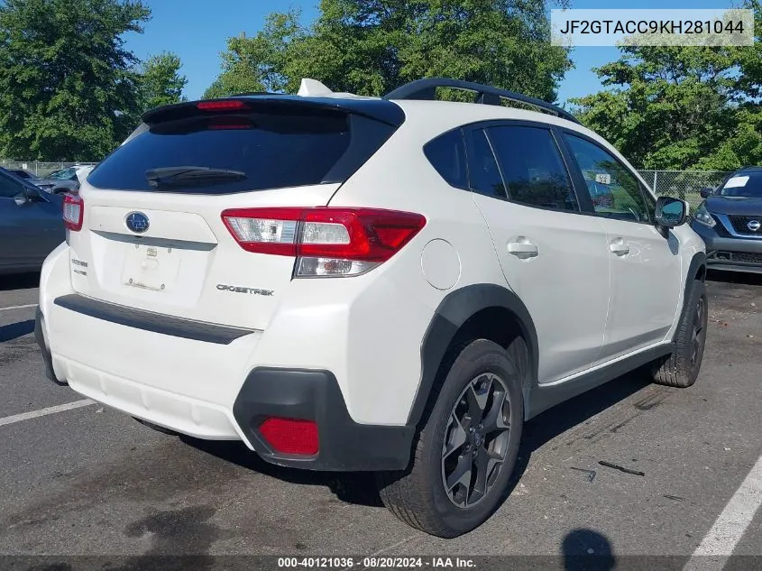 2019 Subaru Crosstrek 2.0I Premium VIN: JF2GTACC9KH281044 Lot: 40121036