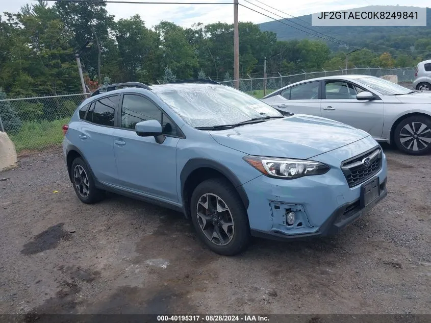 2019 Subaru Crosstrek 2.0I Premium VIN: JF2GTAEC0K8249841 Lot: 40195317