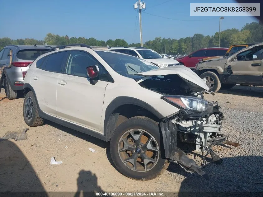 2019 Subaru Crosstrek 2.0I Premium VIN: JF2GTACC8K8258399 Lot: 40196090