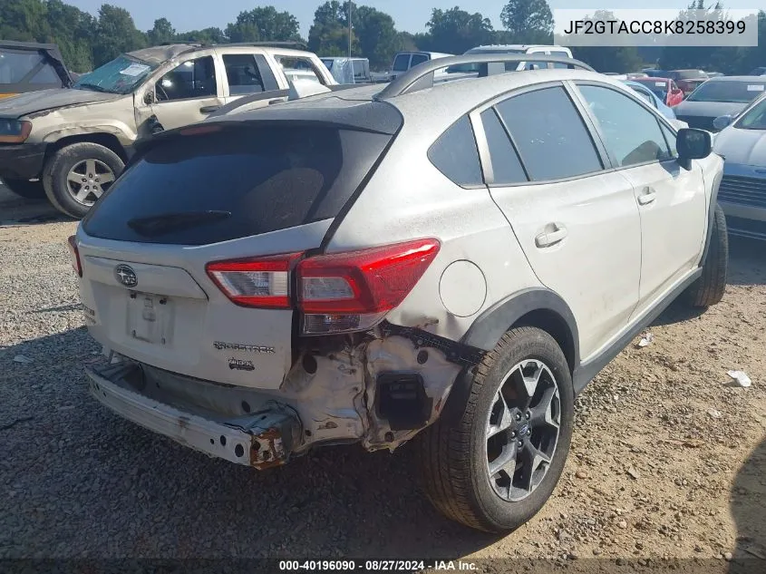 2019 Subaru Crosstrek 2.0I Premium VIN: JF2GTACC8K8258399 Lot: 40196090