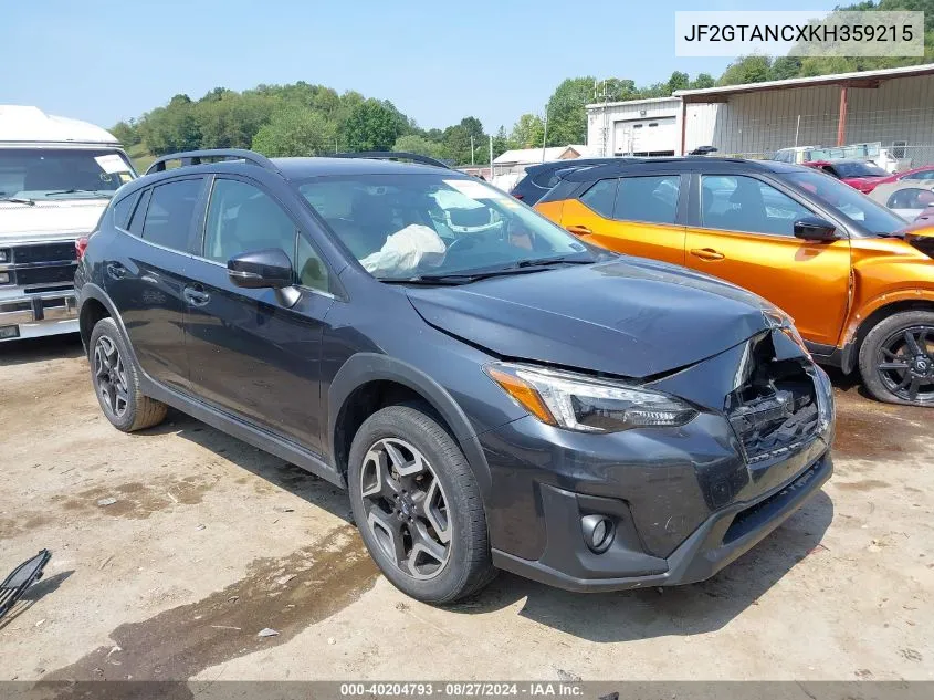 2019 Subaru Crosstrek 2.0I Limited VIN: JF2GTANCXKH359215 Lot: 40204793