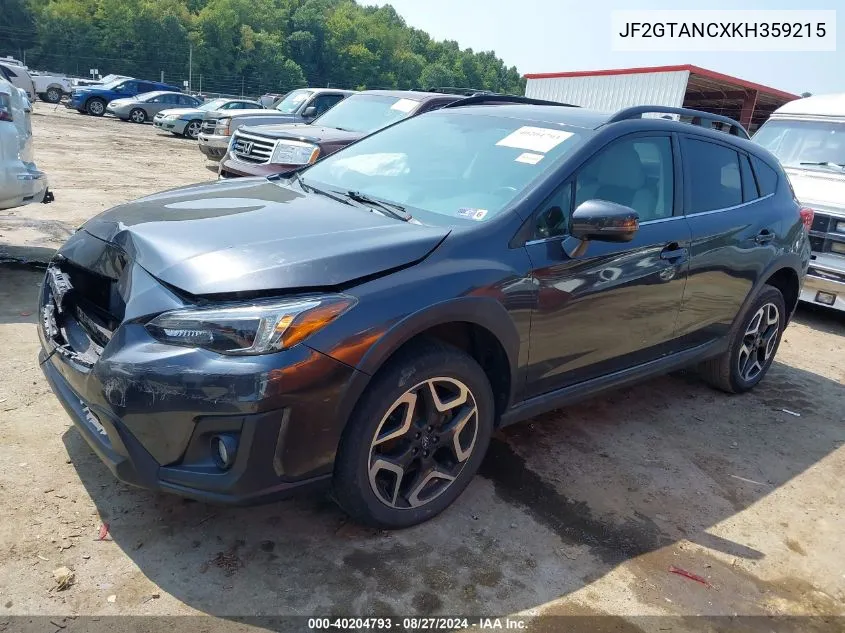 2019 Subaru Crosstrek 2.0I Limited VIN: JF2GTANCXKH359215 Lot: 40204793