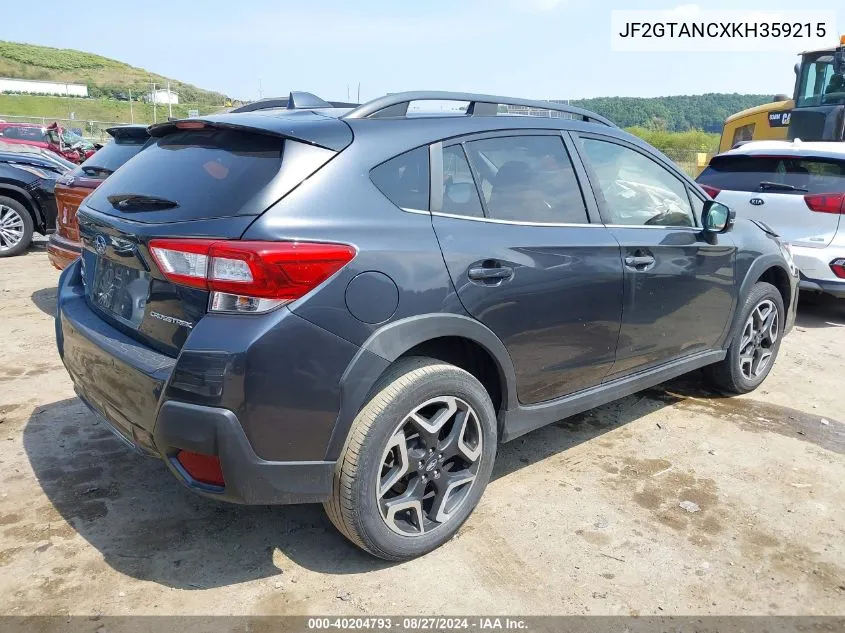 2019 Subaru Crosstrek 2.0I Limited VIN: JF2GTANCXKH359215 Lot: 40204793