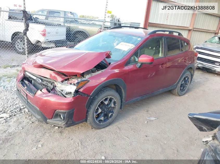 JF2GTACC2KH388808 2019 Subaru Crosstrek 2.0I Premium