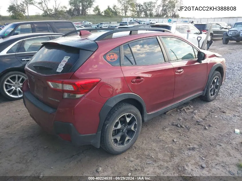 JF2GTACC2KH388808 2019 Subaru Crosstrek 2.0I Premium