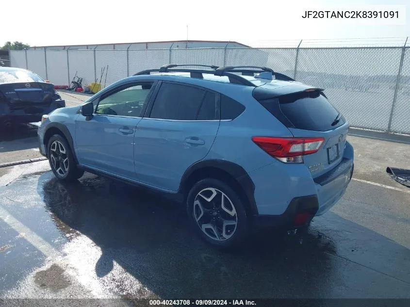 2019 Subaru Crosstrek 2.0I Limited VIN: JF2GTANC2K8391091 Lot: 40243708