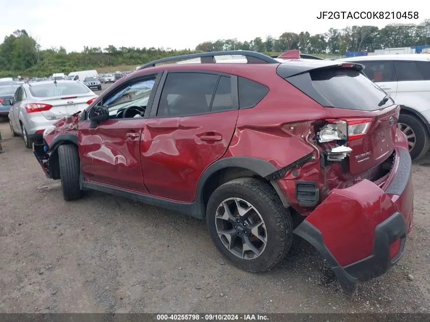 2019 Subaru Crosstrek 2.0I Premium VIN: JF2GTACC0K8210458 Lot: 40255798