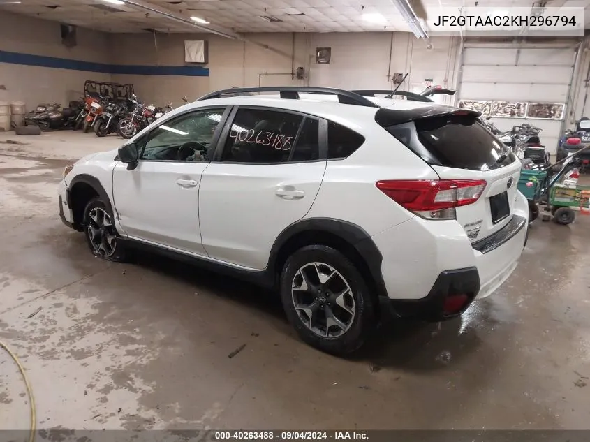 2019 Subaru Crosstrek 2.0I VIN: JF2GTAAC2KH296794 Lot: 40263488