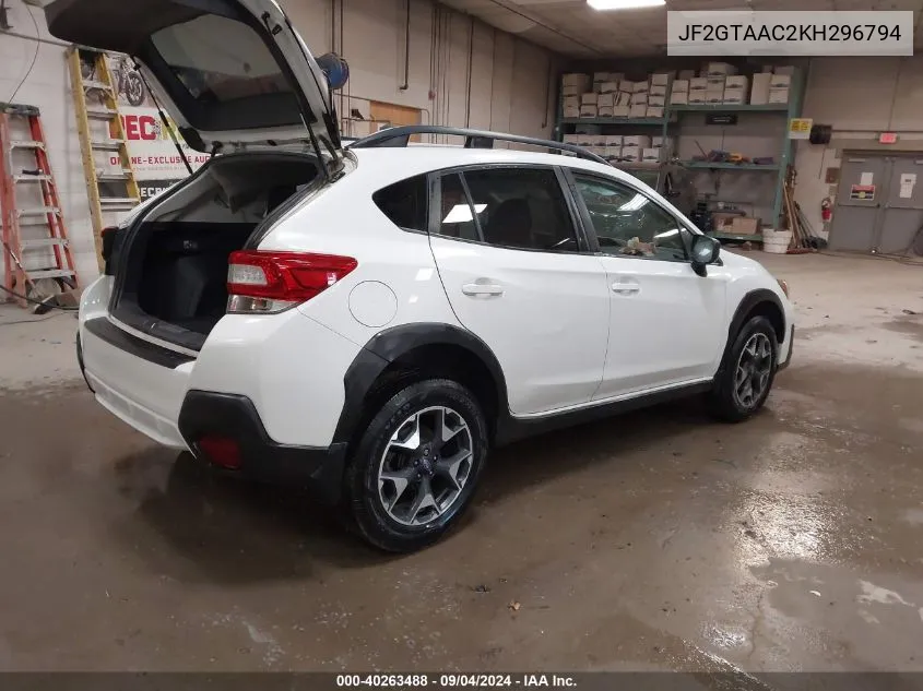 2019 Subaru Crosstrek 2.0I VIN: JF2GTAAC2KH296794 Lot: 40263488