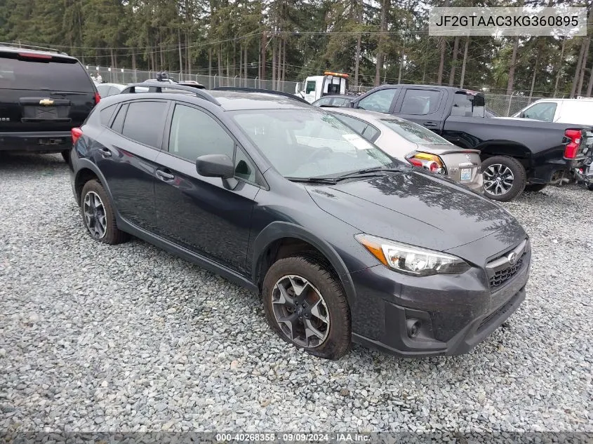 2019 Subaru Crosstrek 2.0I VIN: JF2GTAAC3KG360895 Lot: 40268355