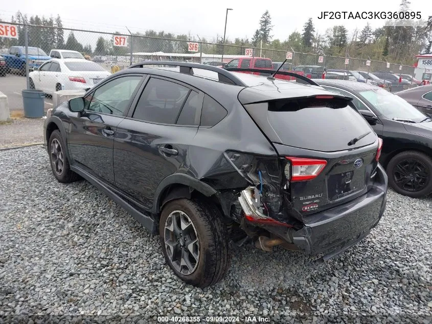 2019 Subaru Crosstrek 2.0I VIN: JF2GTAAC3KG360895 Lot: 40268355