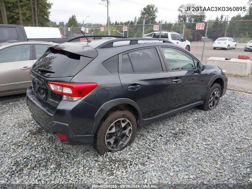 2019 Subaru Crosstrek 2.0I VIN: JF2GTAAC3KG360895 Lot: 40268355