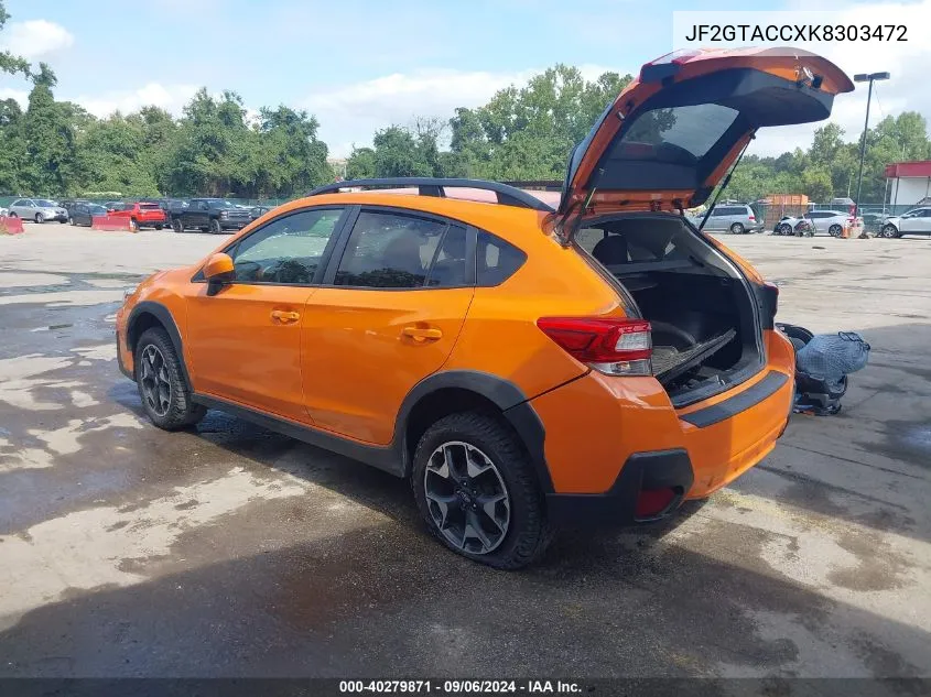 2019 Subaru Crosstrek 2.0I Premium VIN: JF2GTACCXK8303472 Lot: 40279871