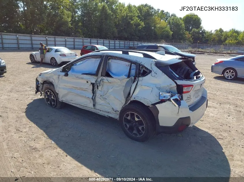 2019 Subaru Crosstrek 2.0I Premium VIN: JF2GTAEC3KH333183 Lot: 40292971