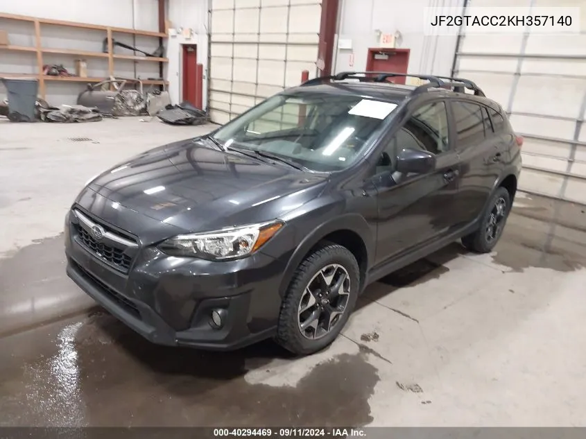 2019 Subaru Crosstrek 2.0I Premium VIN: JF2GTACC2KH357140 Lot: 40294469