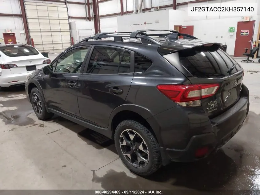 2019 Subaru Crosstrek 2.0I Premium VIN: JF2GTACC2KH357140 Lot: 40294469