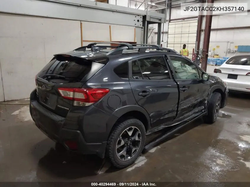 2019 Subaru Crosstrek 2.0I Premium VIN: JF2GTACC2KH357140 Lot: 40294469