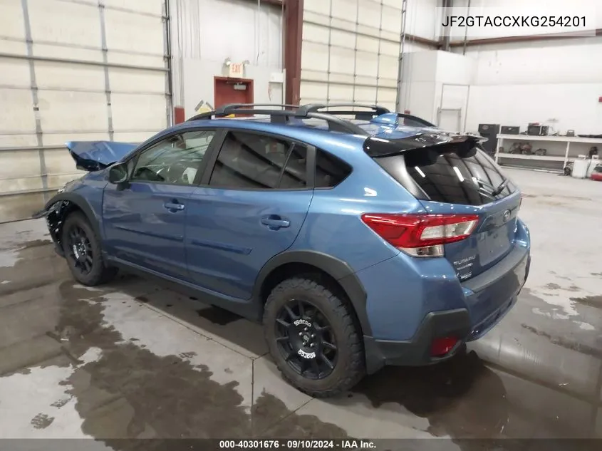 2019 Subaru Crosstrek 2.0I Premium VIN: JF2GTACCXKG254201 Lot: 40301676