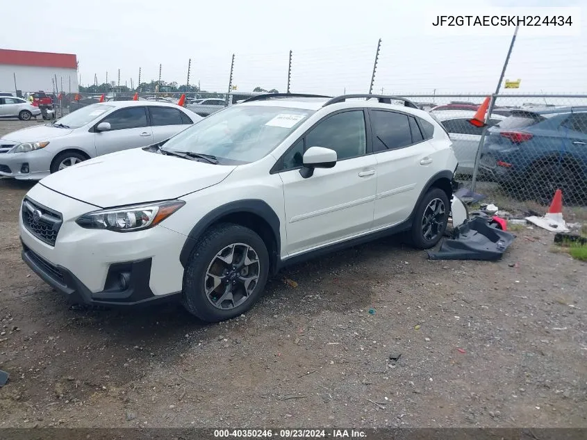 2019 Subaru Crosstrek 2.0I Premium VIN: JF2GTAEC5KH224434 Lot: 40350246