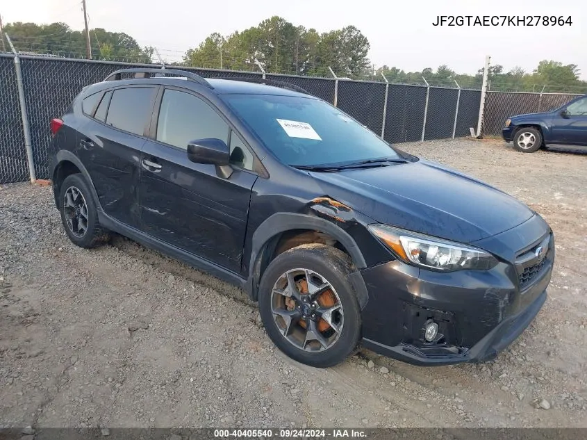 2019 Subaru Crosstrek 2.0I Premium VIN: JF2GTAEC7KH278964 Lot: 40405540