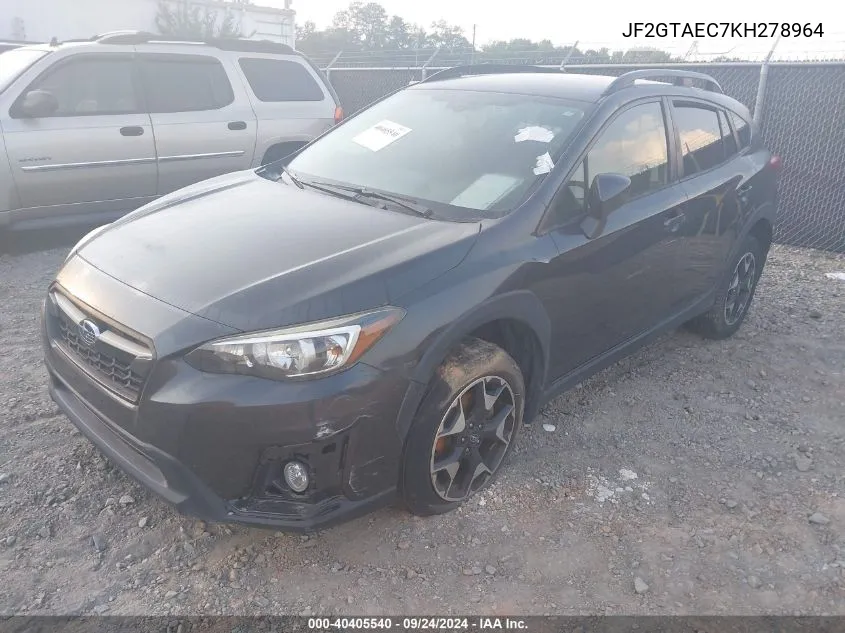 2019 Subaru Crosstrek 2.0I Premium VIN: JF2GTAEC7KH278964 Lot: 40405540