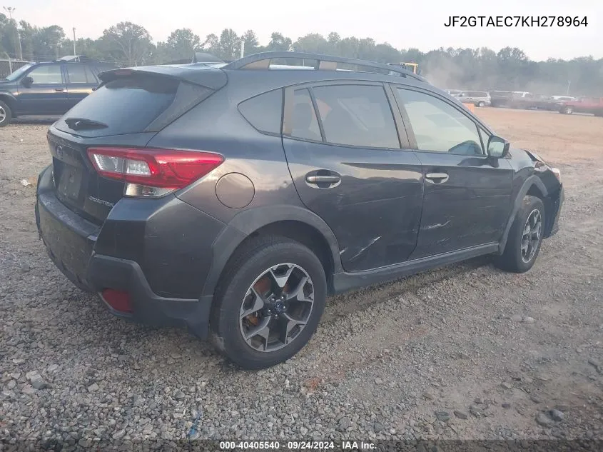 2019 Subaru Crosstrek 2.0I Premium VIN: JF2GTAEC7KH278964 Lot: 40405540