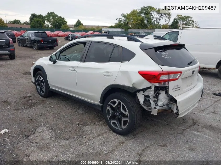 2019 Subaru Crosstrek 2.0I Limited VIN: JF2GTAMC4KH209487 Lot: 40409046