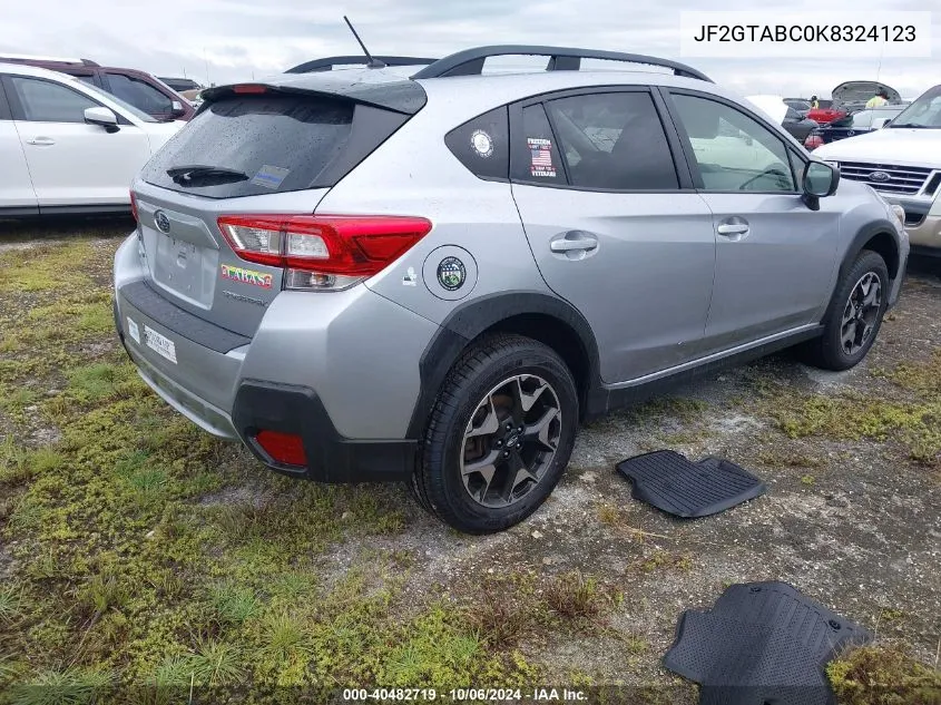 2019 Subaru Crosstrek VIN: JF2GTABC0K8324123 Lot: 40482719