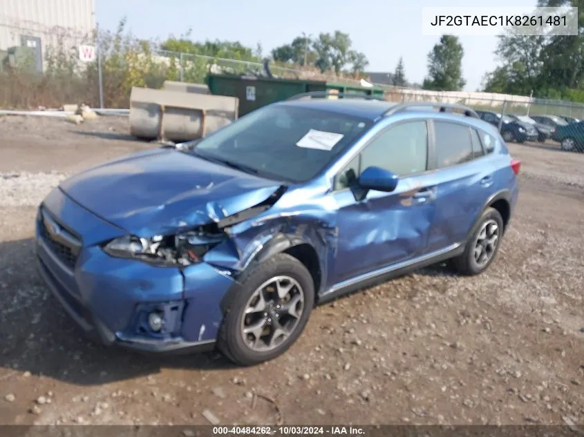 2019 Subaru Crosstrek 2.0I Premium VIN: JF2GTAEC1K8261481 Lot: 40484262