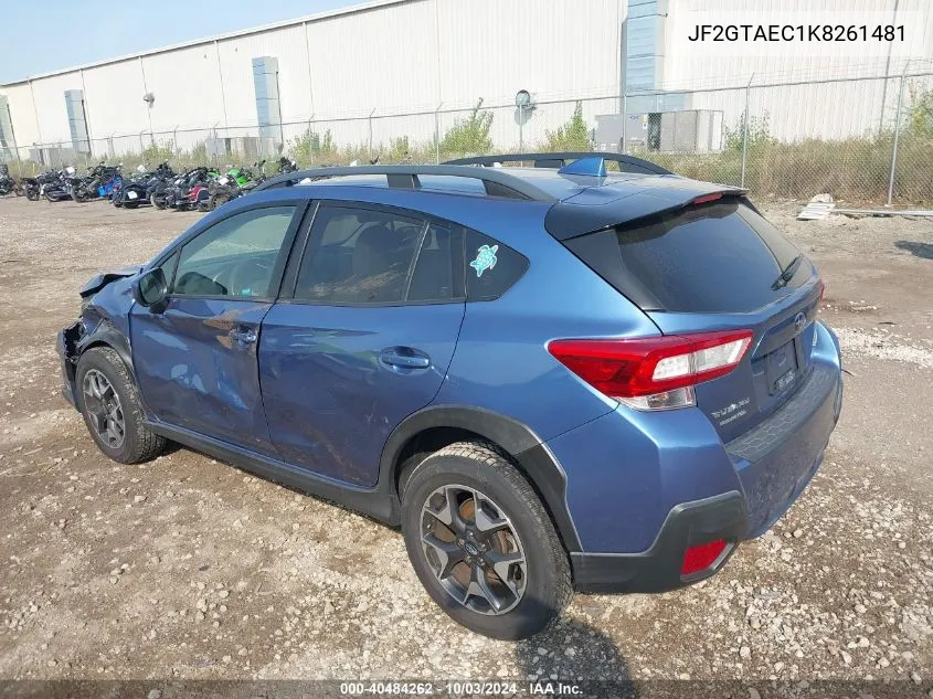 2019 Subaru Crosstrek 2.0I Premium VIN: JF2GTAEC1K8261481 Lot: 40484262