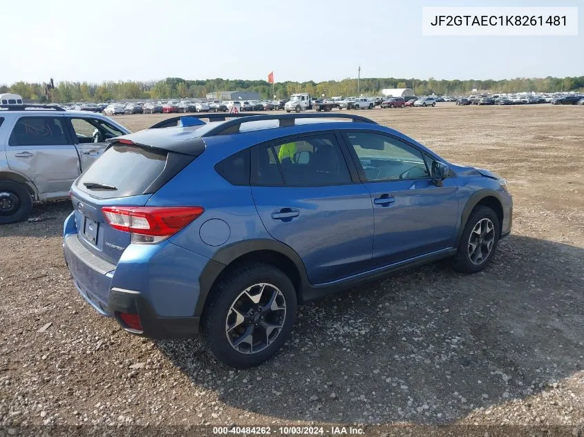 2019 Subaru Crosstrek 2.0I Premium VIN: JF2GTAEC1K8261481 Lot: 40484262