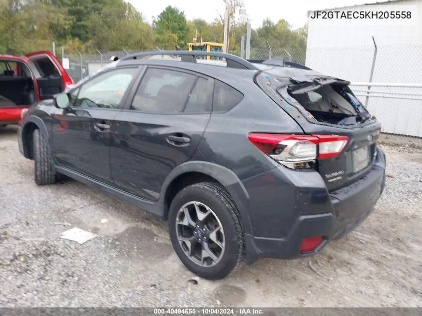 2019 Subaru Crosstrek 2.0I Premium VIN: JF2GTAEC5KH205558 Lot: 40494655