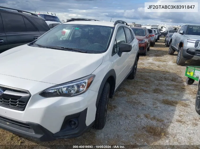 2019 Subaru Crosstrek VIN: JF2GTABC3K8391847 Lot: 40519593