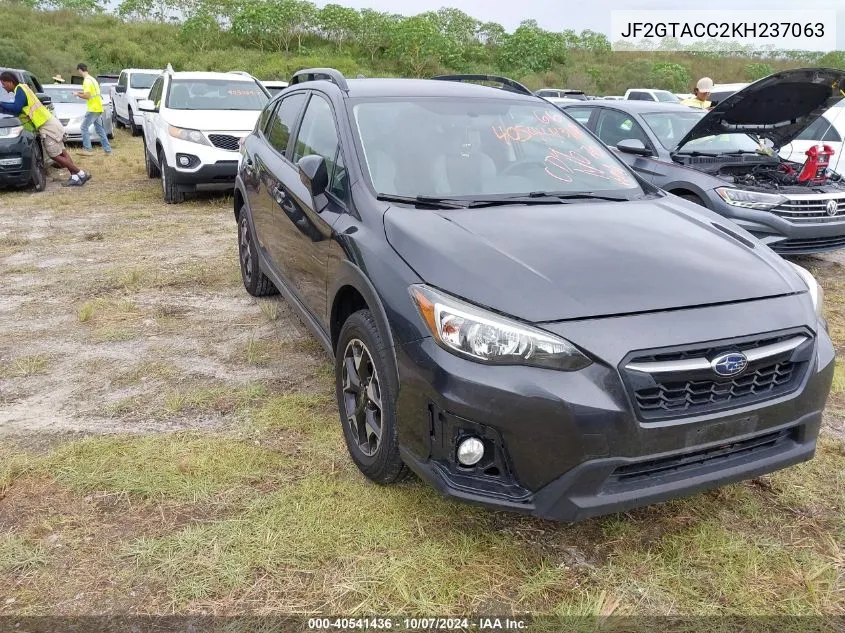 2019 Subaru Crosstrek 2.0I Premium VIN: JF2GTACC2KH237063 Lot: 40541436